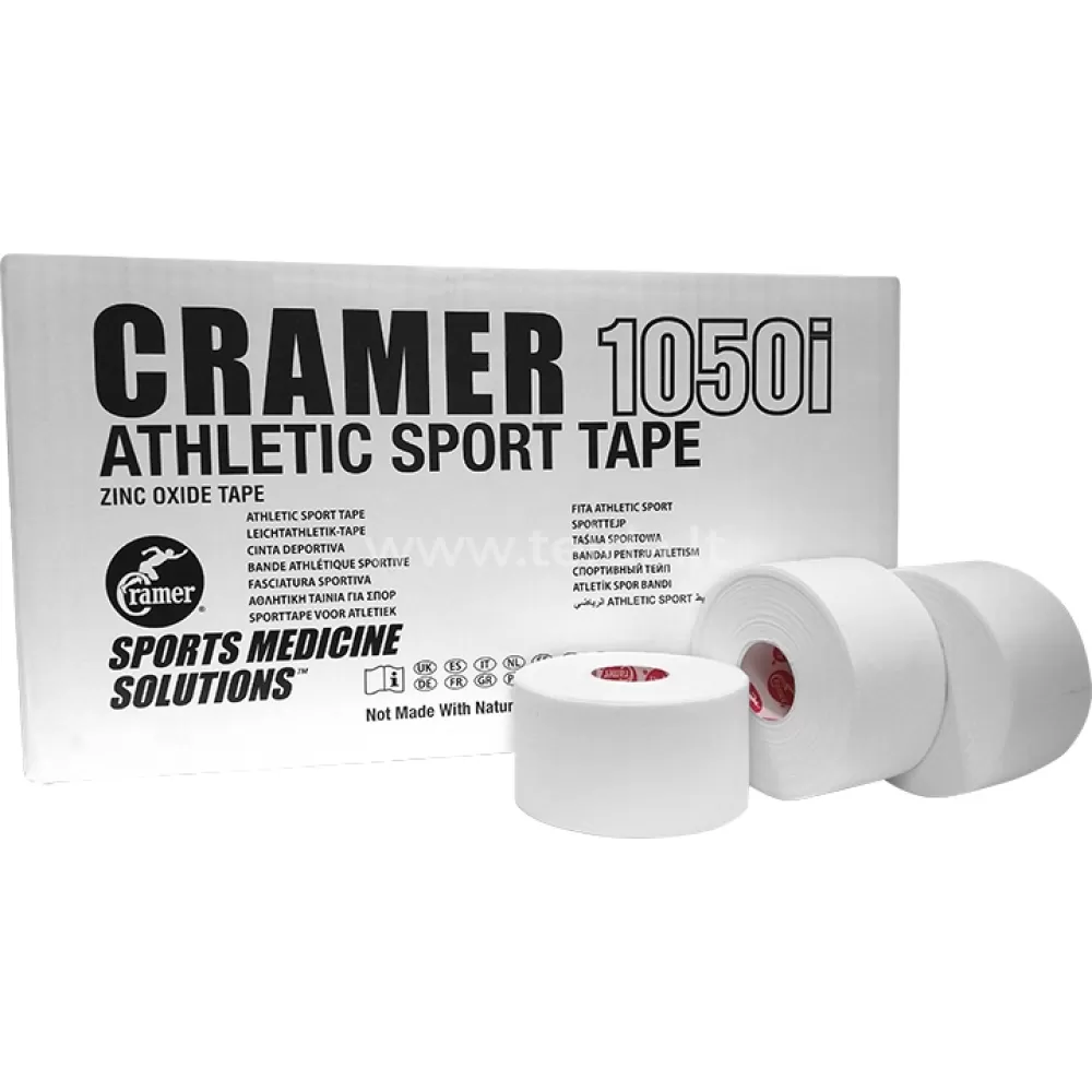 CRAMER 1050i atletinis neelastinis su cinko oksidu, 3,8cm x 13,7m