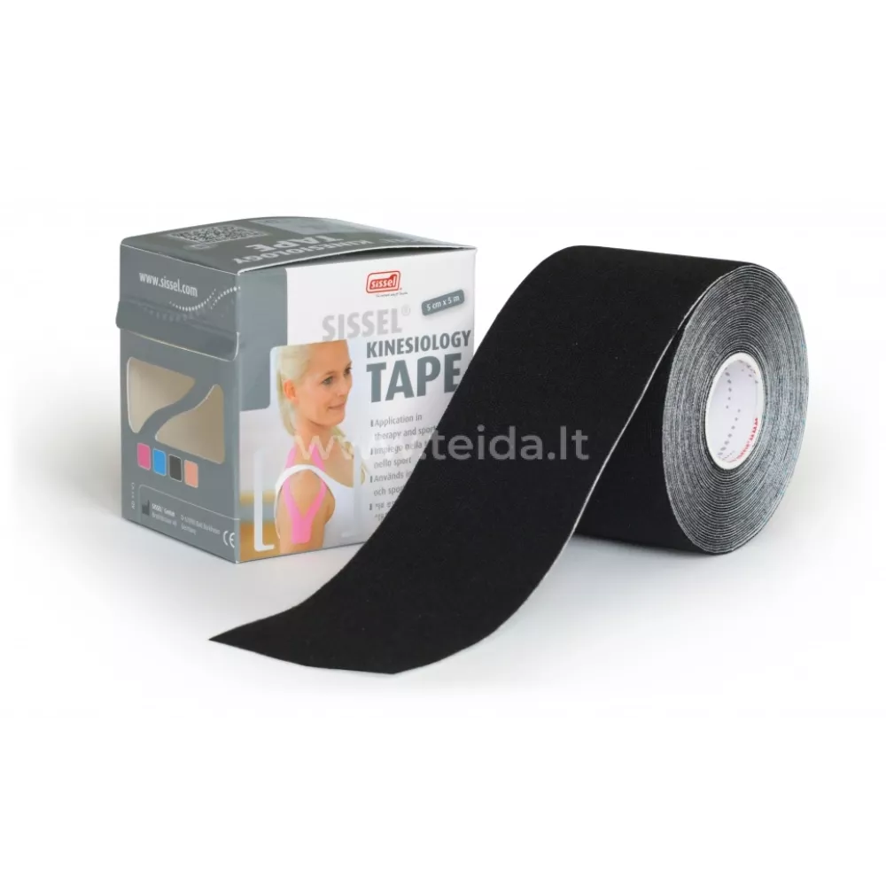 SISSEL® kineziologinis teipas, 5 cm x 5 m, juodas
