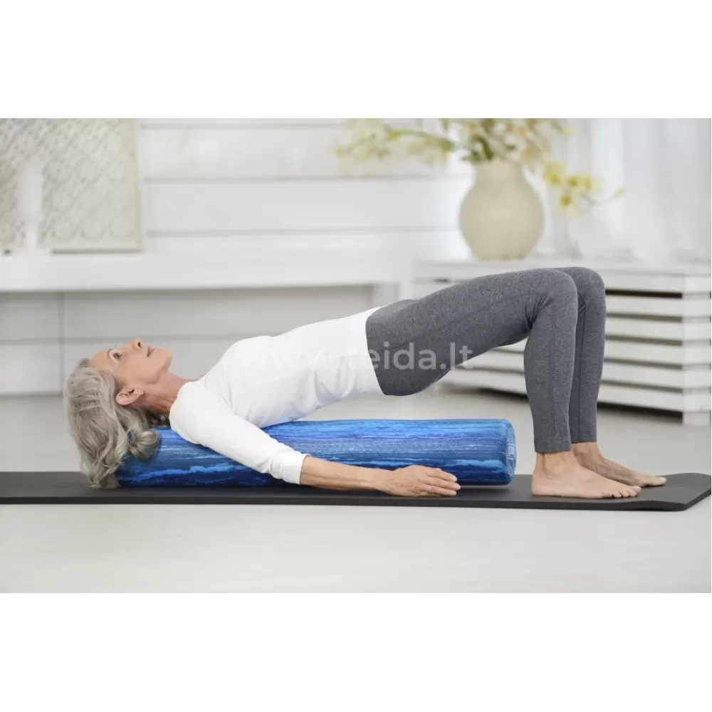 SISSEL® Pilates Roller Pro Soft volas, 90 cm, margai mėlynas SISSEL® Pilates Roller Pro Soft volas, 90 cm, margai mėlynas