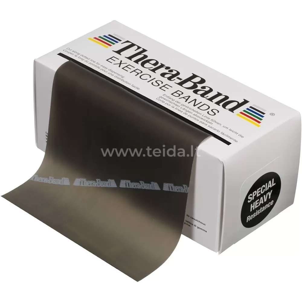 Thera-Band elastinė juosta su lateksu, juoda, 1,8 m