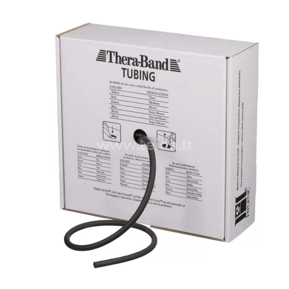 Thera-band apvali elastinė juosta, juoda, 1m