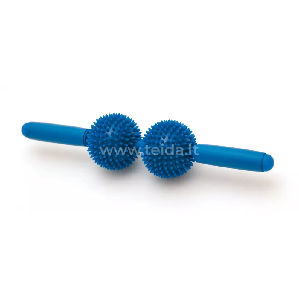 SISSEL® Spiky Twin Roller masažuoklis, mėlynas