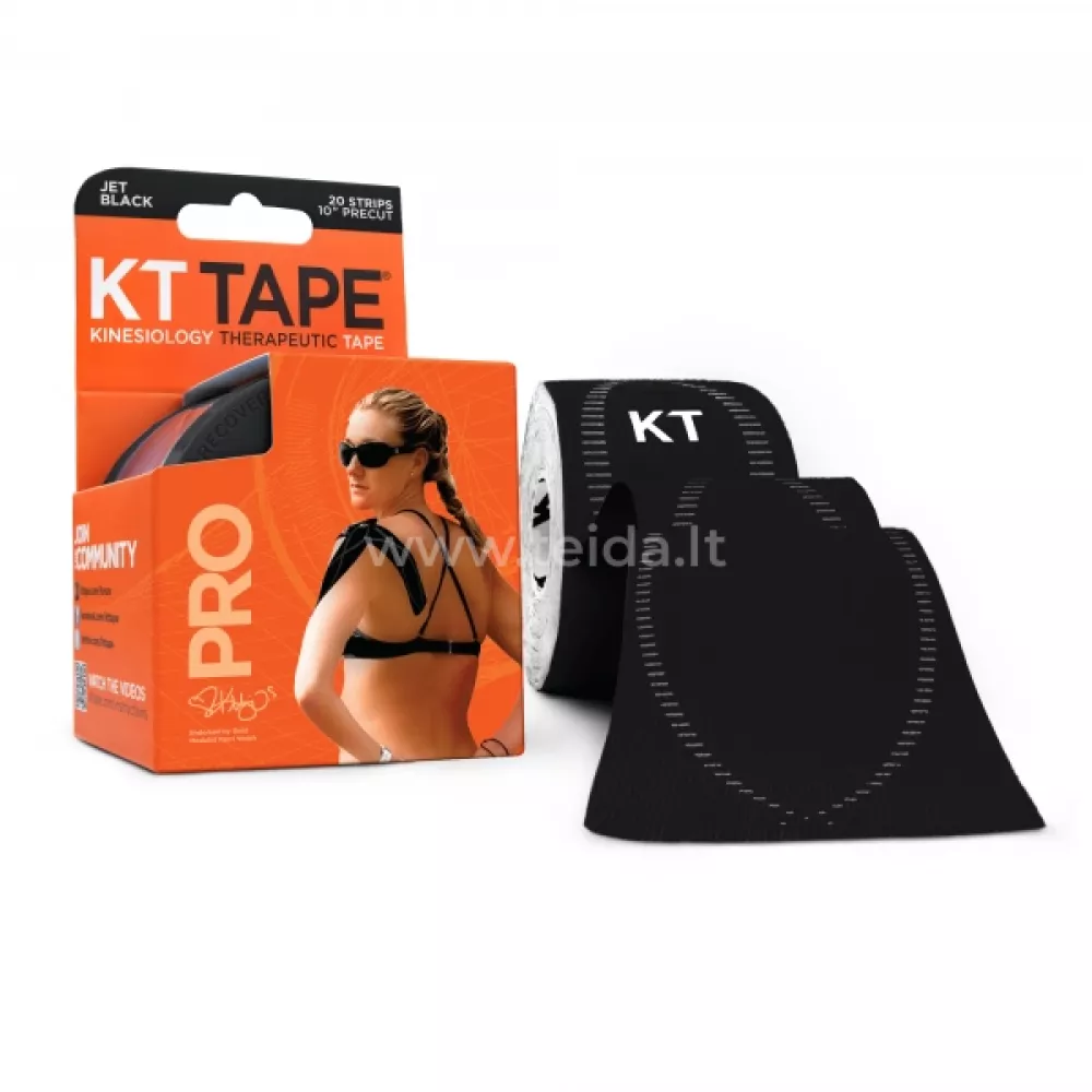 KT TAPE PRO® kineziologinis teipas, sukarpytas, juodas, sintetinis