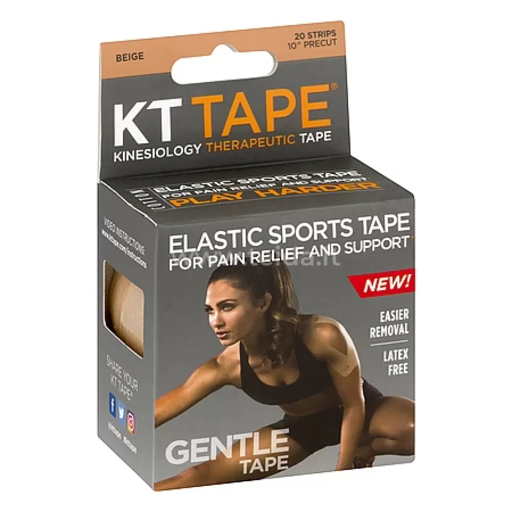 KT Tape GENTLE kineziologinis teipas jautriai odai, sukarpytas, kūno spalvos, medvilninis