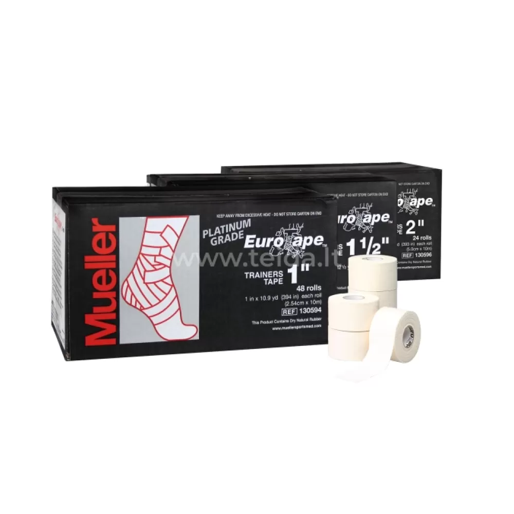 MUELLER® Eurotape  Platinum sportinis teipas, baltas,  3.8 cm X 11,43 m