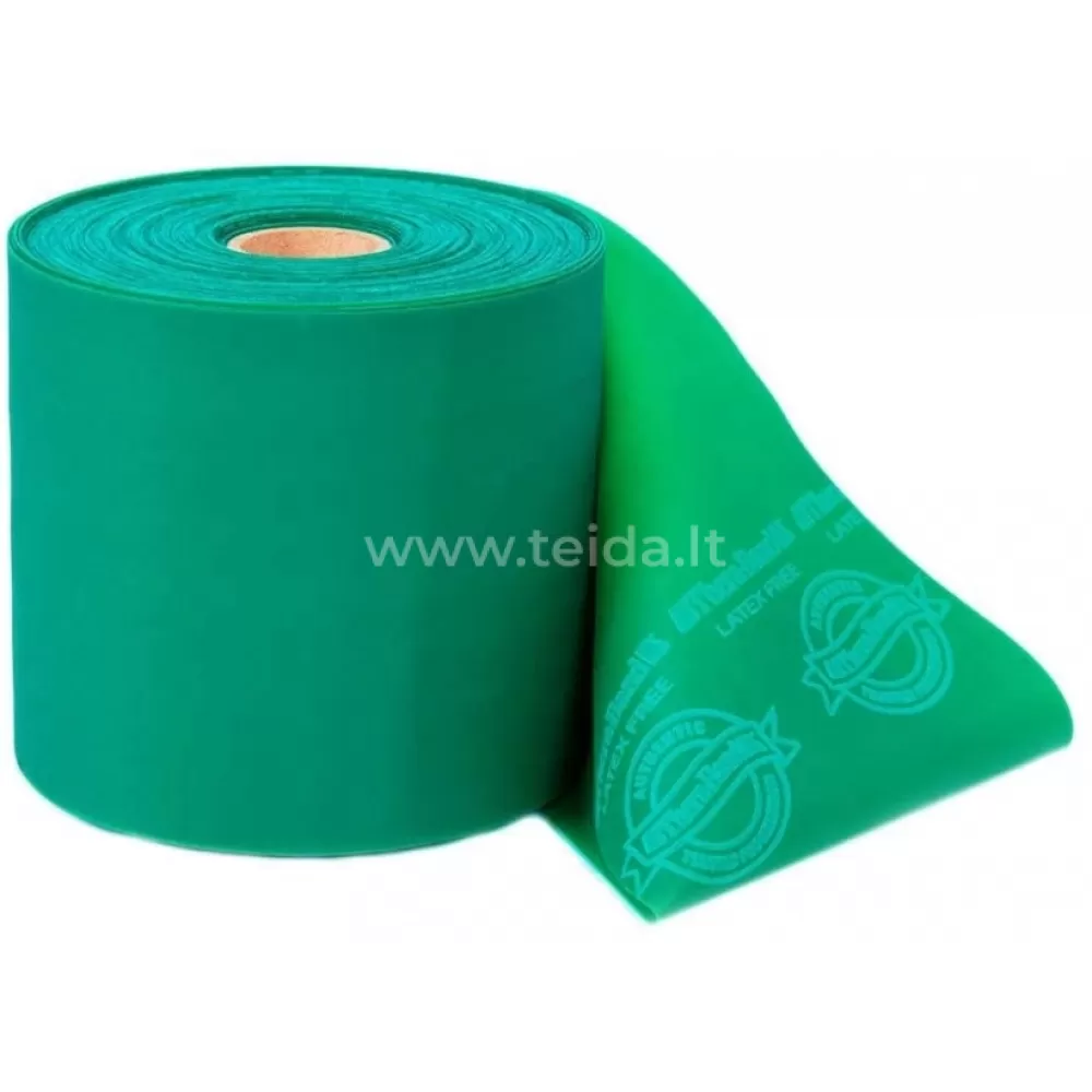 Thera-Band elastinė juosta be latekso, žalia, 1,8 m (su knyg)