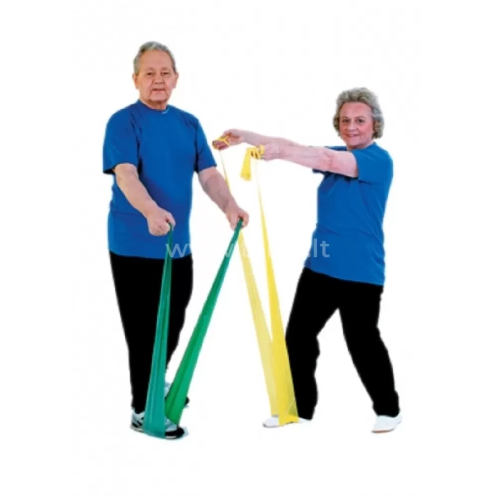 Thera-Band elastinė juosta be latekso, žalia, 1,8 m (su knyg)