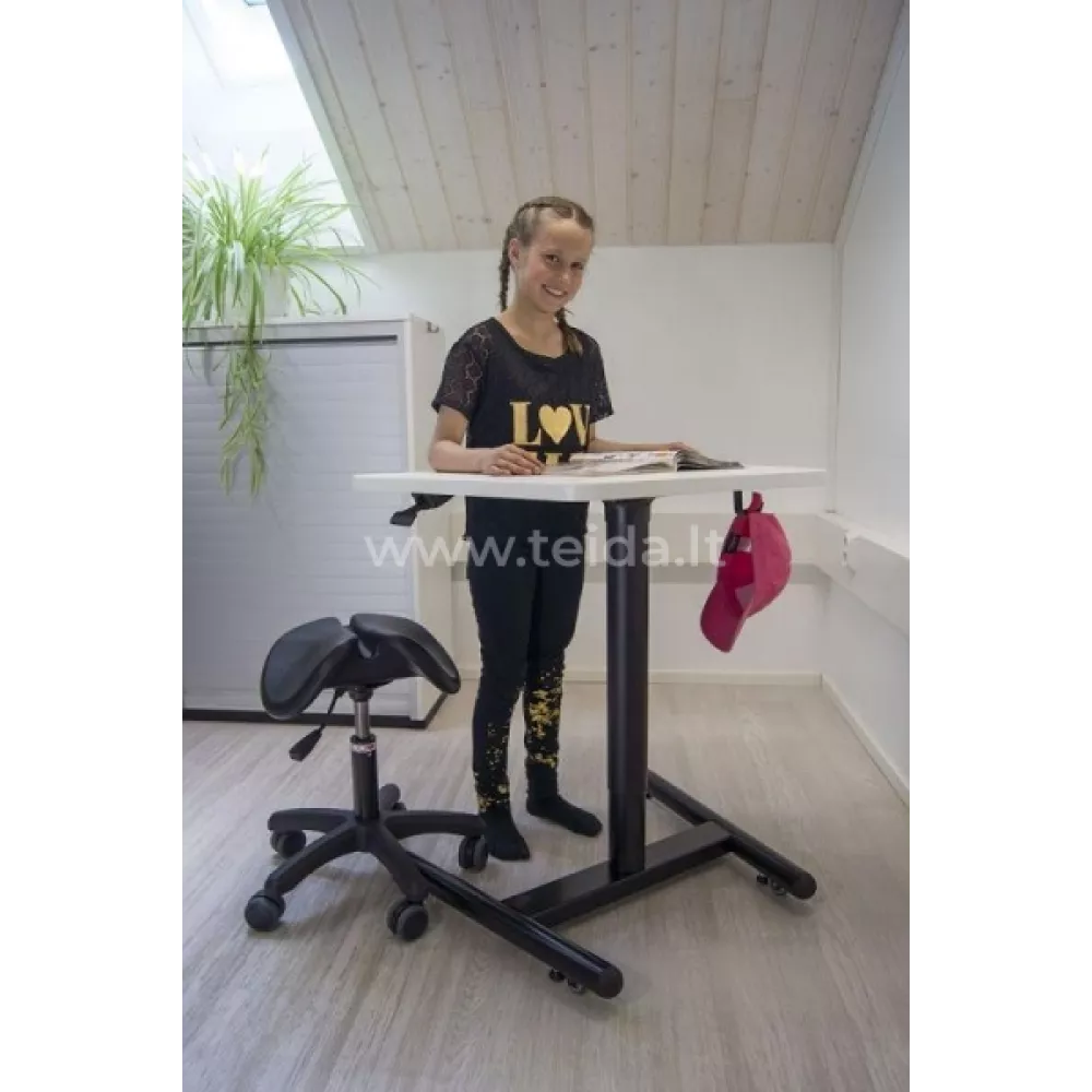 Salli mažas rašomasis stalas, juodas rėmas