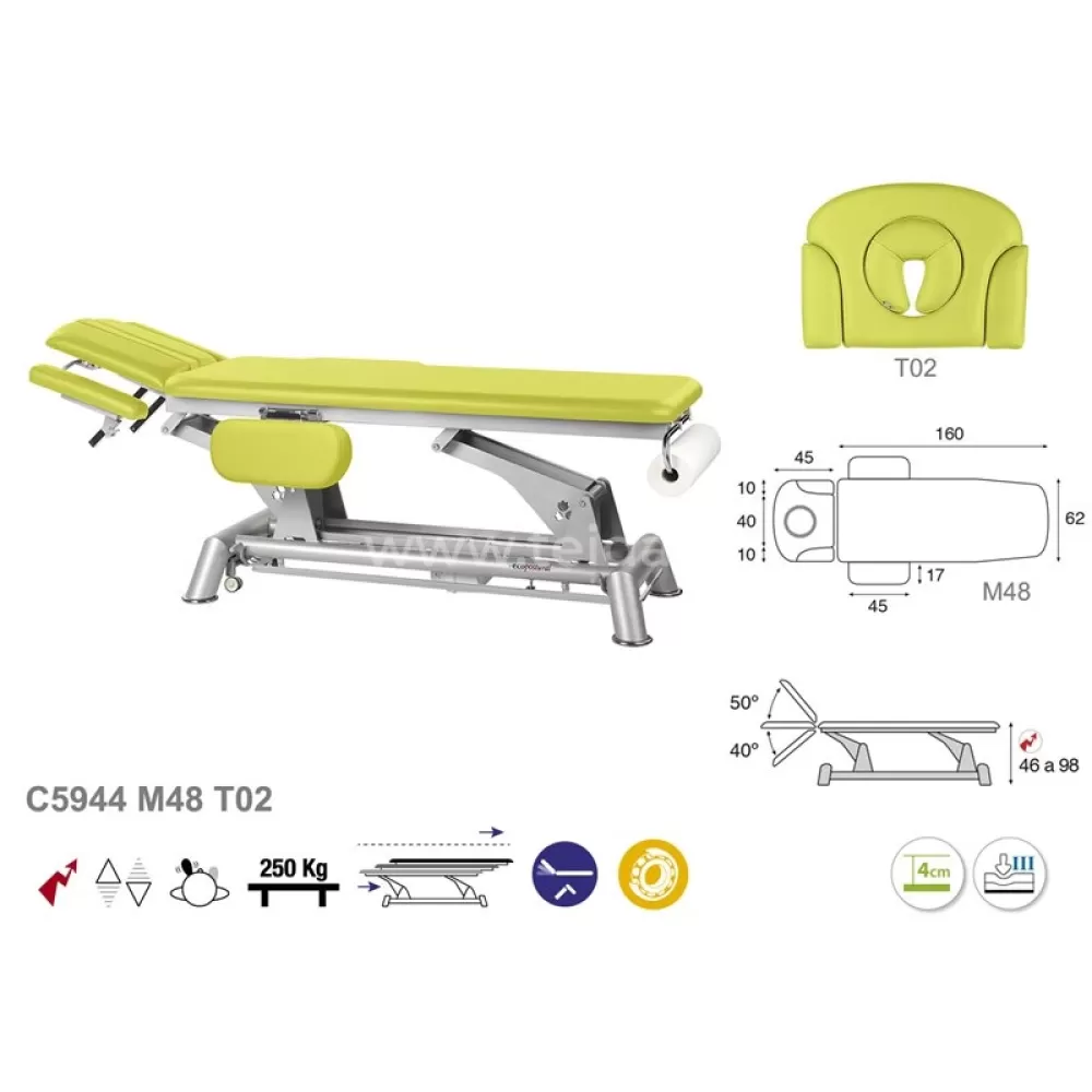 Elektrinis 2-jų dalių masažo (terapinis) stalas C5944M48, T02 galvos atrama