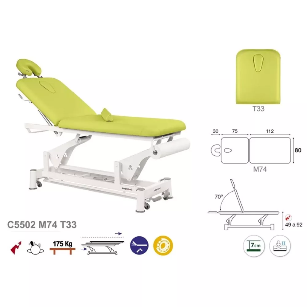 Elektrinis 2-jų dalių masažo (terapinis) stalas C5502