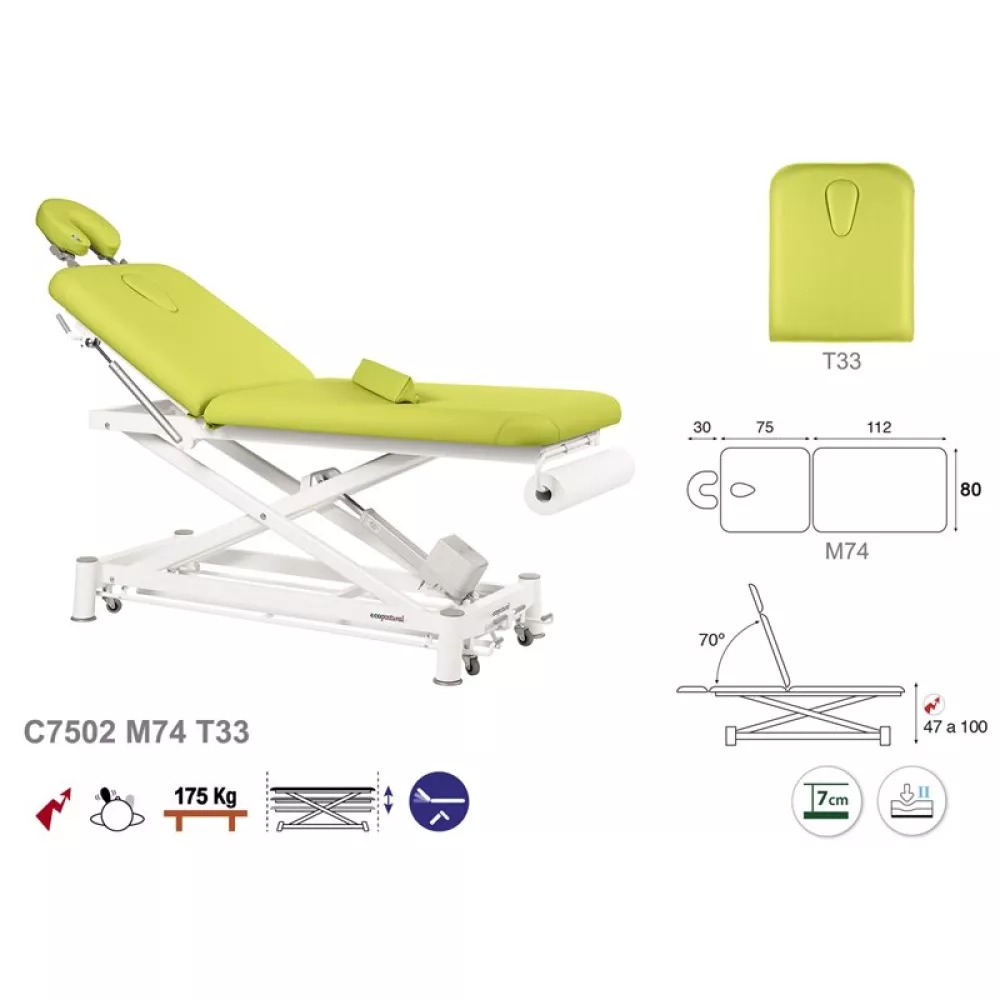 Elektrinis 2-jų dalių masažo (terapinis) stalas C7502