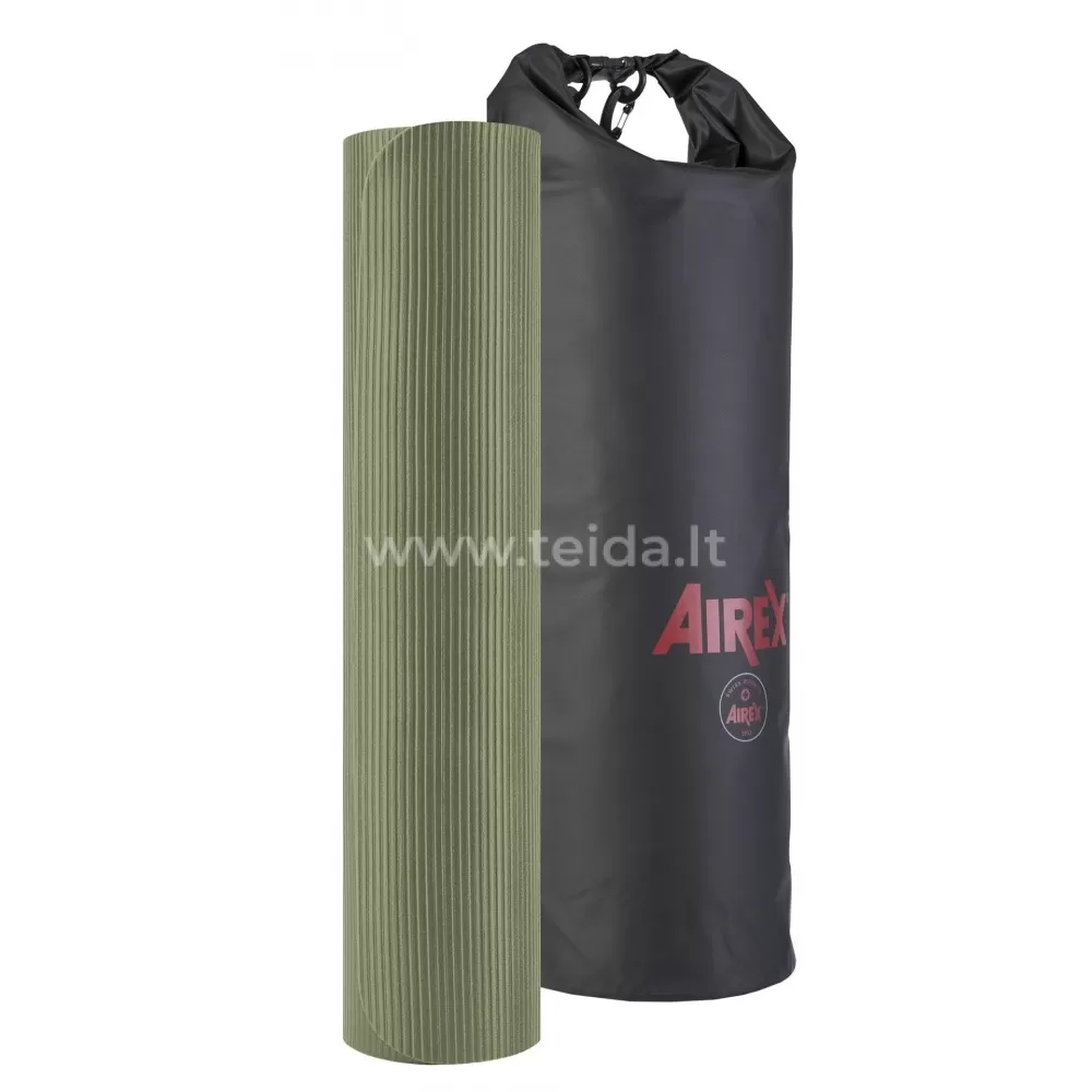 Airex mankštos kilimėlis Heritage 1900x600 mm, 8 mm, olive su neperšlampamu krepšiu