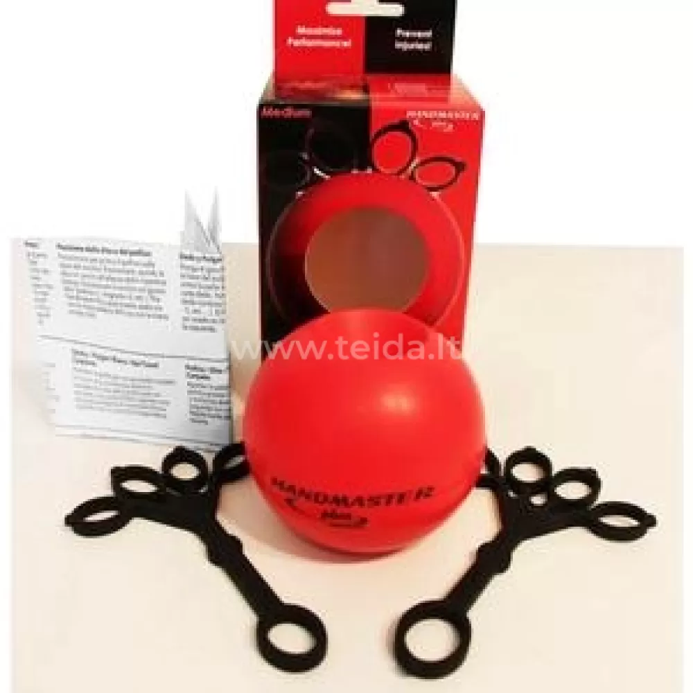 Rankos treniruoklis Handmaster Plus,raudonas,vidut