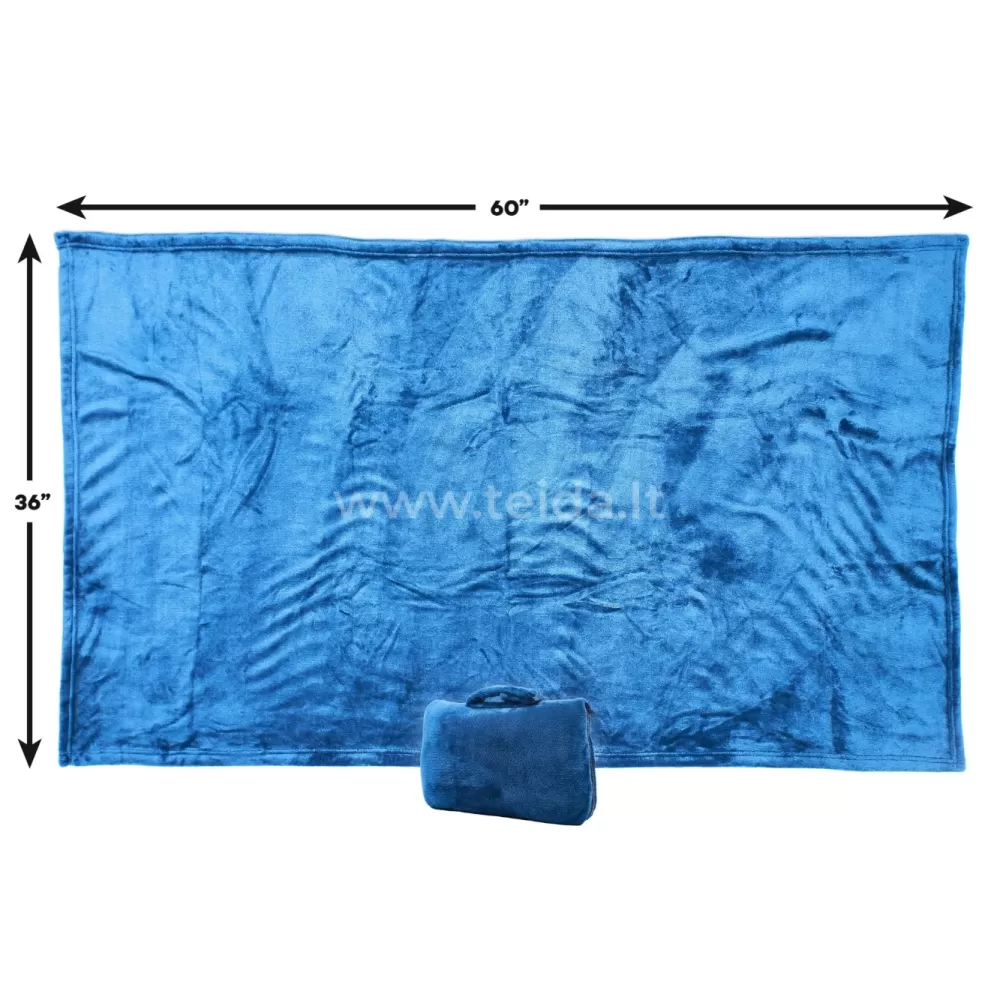 Kelioninis apklotas, mėlynas 92x152cm, su rankena