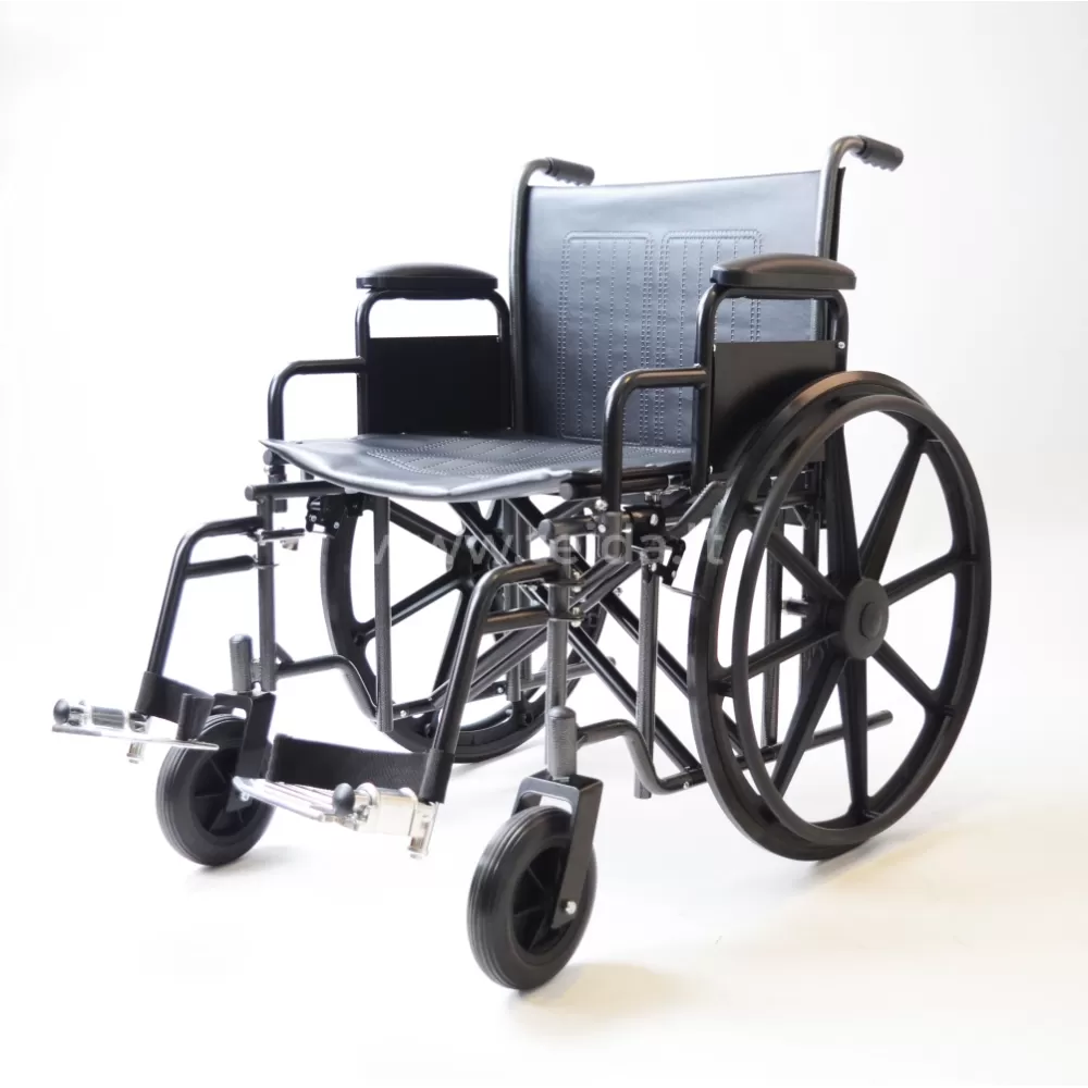Neįgaliojo vežimėlis universalus sunkiasvoriui, plieninis, 61 cm