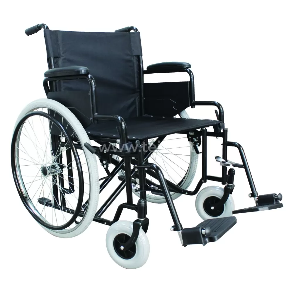 Neįgaliojo vežimėlis universalus sunkiasvoriui, plieninis, 55 cm iki  150kg