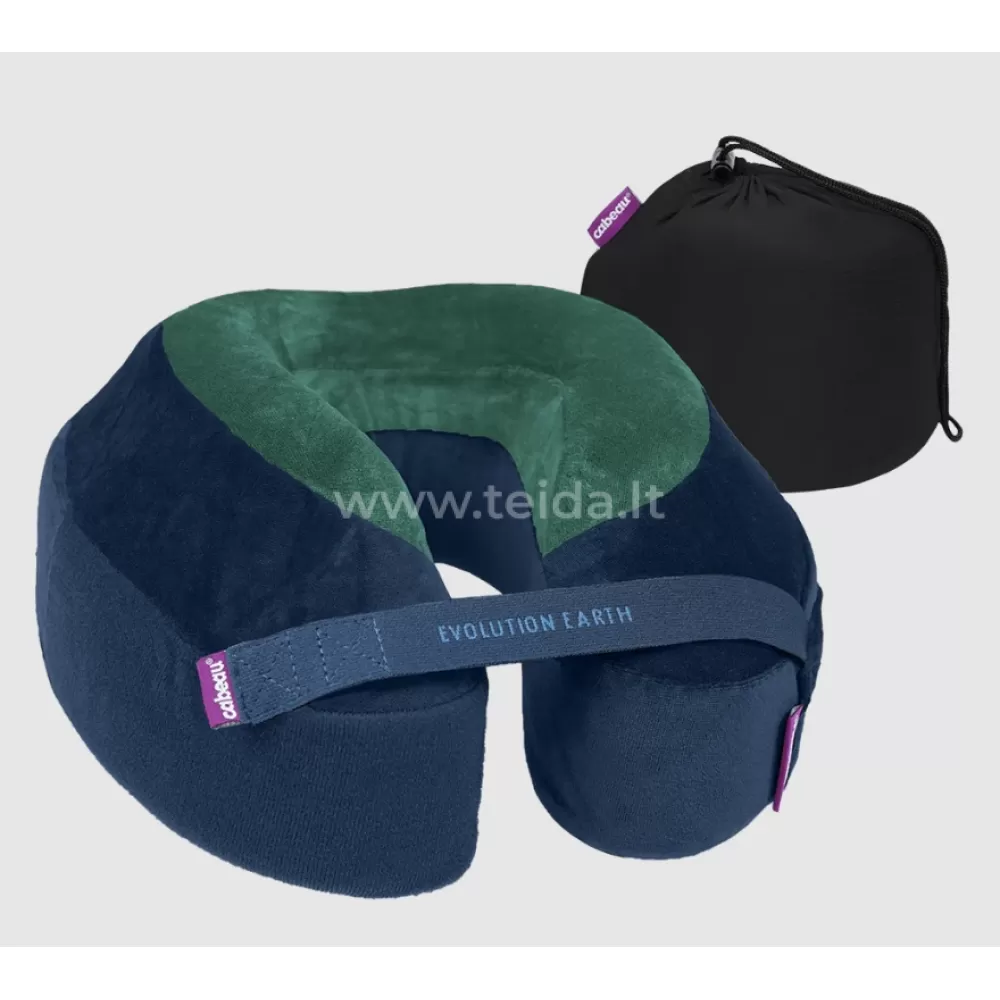 Kelioninė pagalvėlė kaklui Evolution Earth Deluxe, mėlyna/žalia