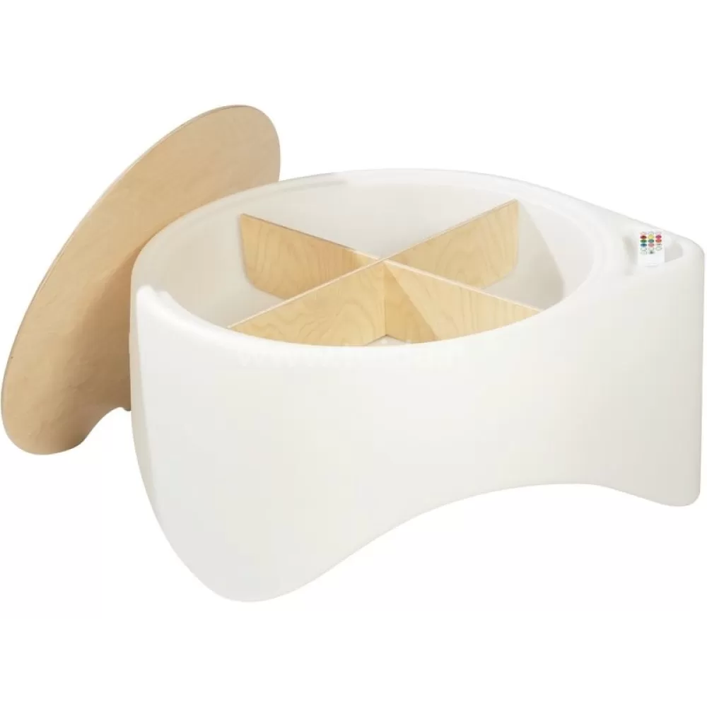 Šviečiantis stalo rinkinys su stalviršiu ir rūšiavimo apskritimu