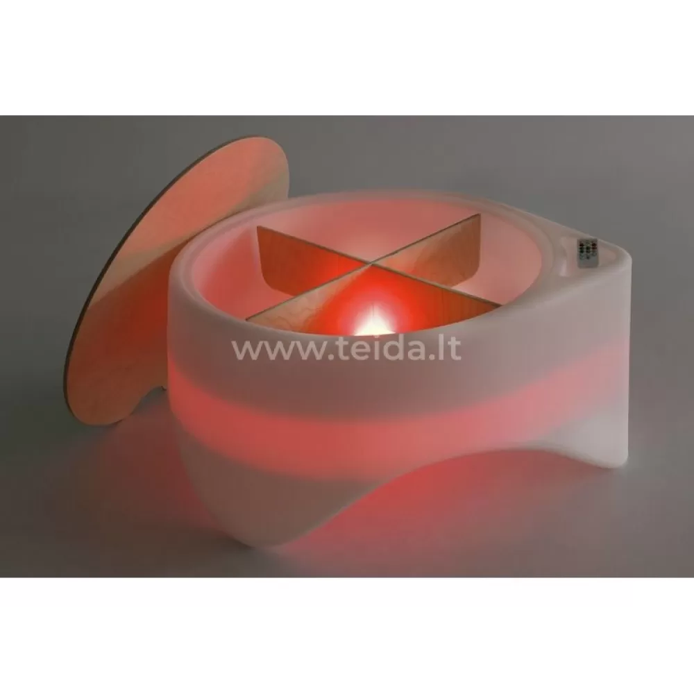 Šviečiantis stalo rinkinys su stalviršiu ir rūšiavimo apskritimu