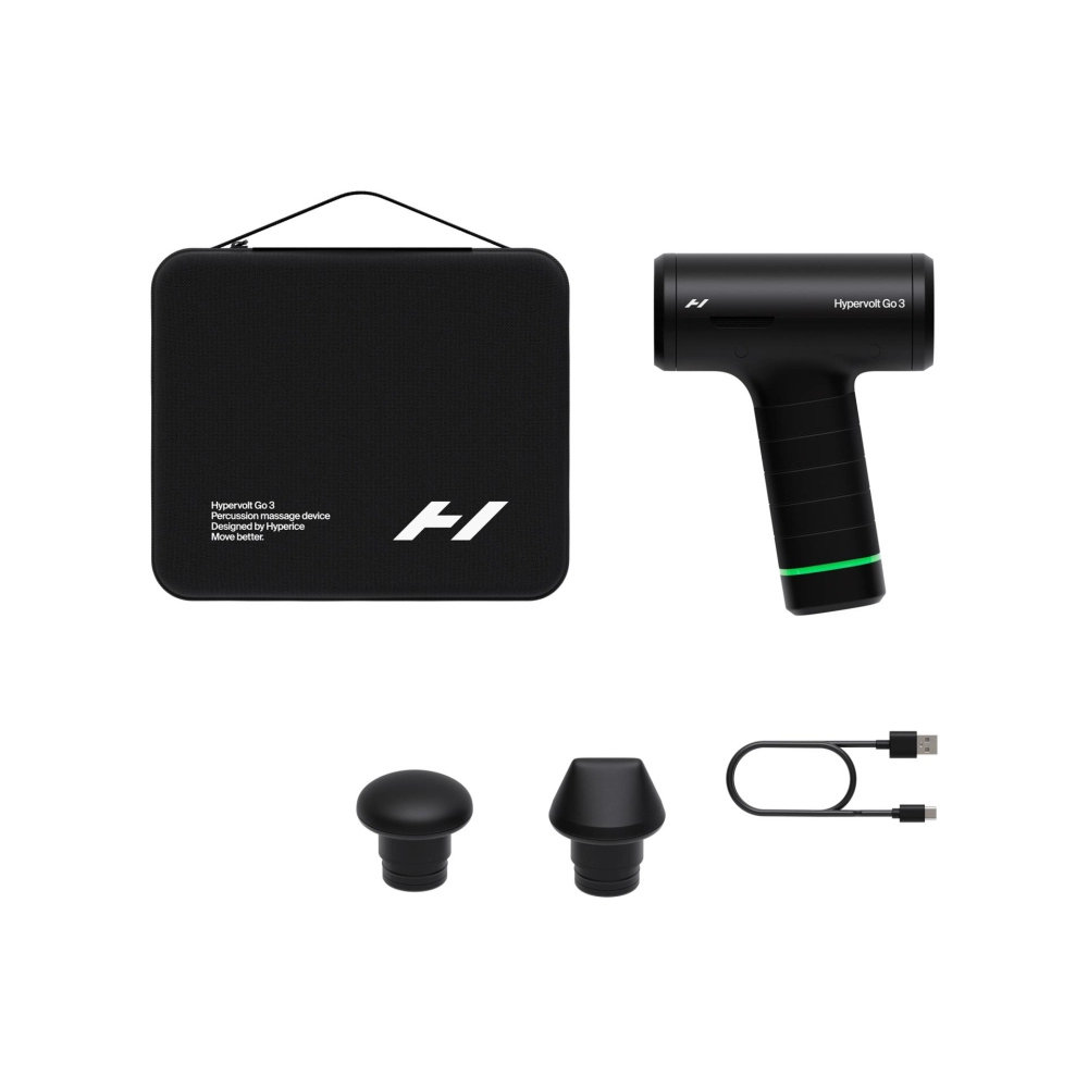 Hyperice Hypervolt Go 3 masažo pistoletas, juodas