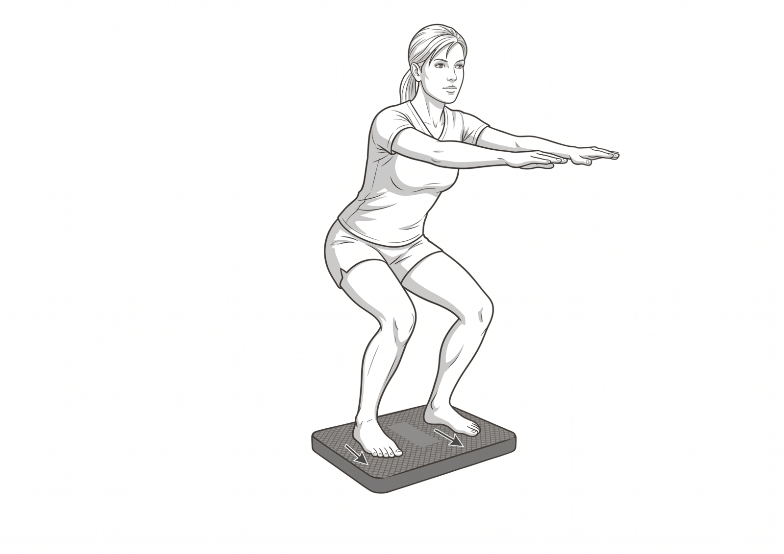 Įtupstas su airex balance pad
