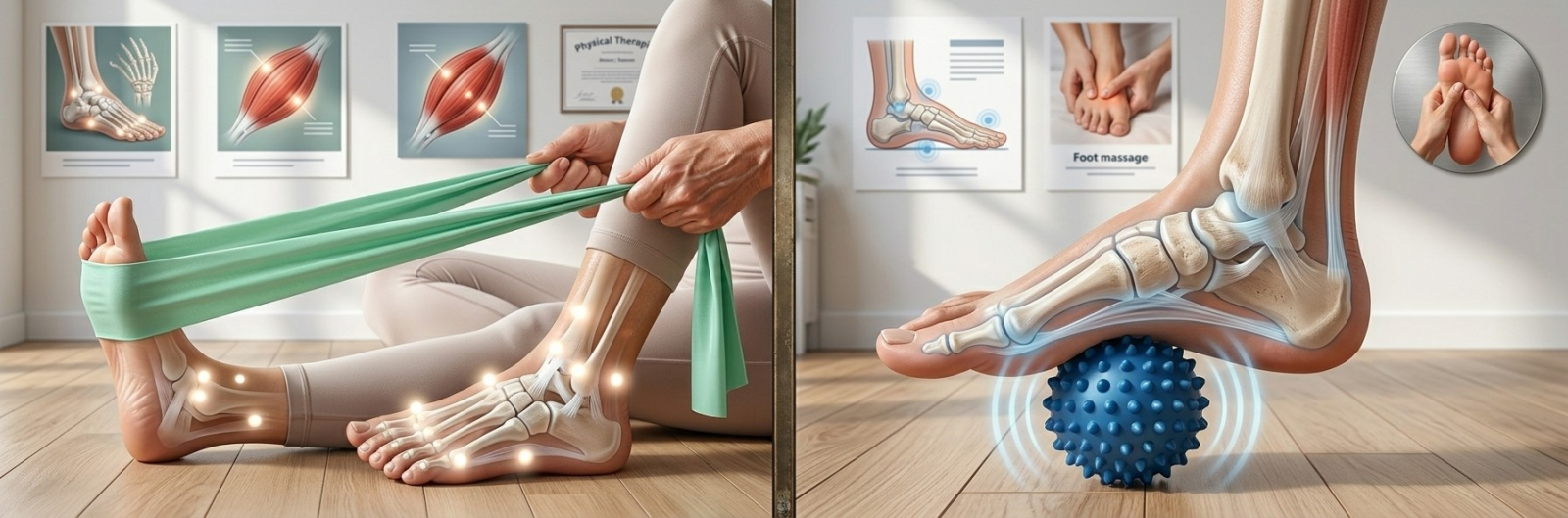 Pėdų tempimas ir pėdų mankšta