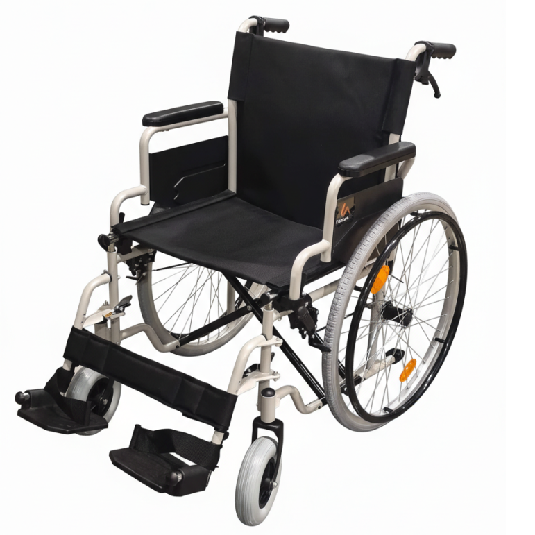 Universalaus tipo neįgaliojo vežimėlis sunkiasvoriams, 50 cm pločio sėdyne ir iki 150 kg maksimalia apkrova